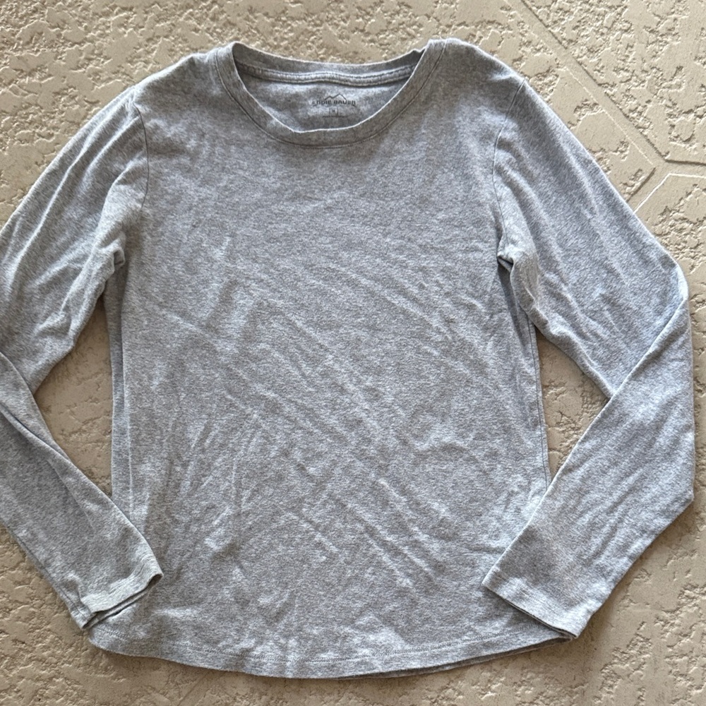 Eddie Bauer Heather Gray Long Sleeve Top FL